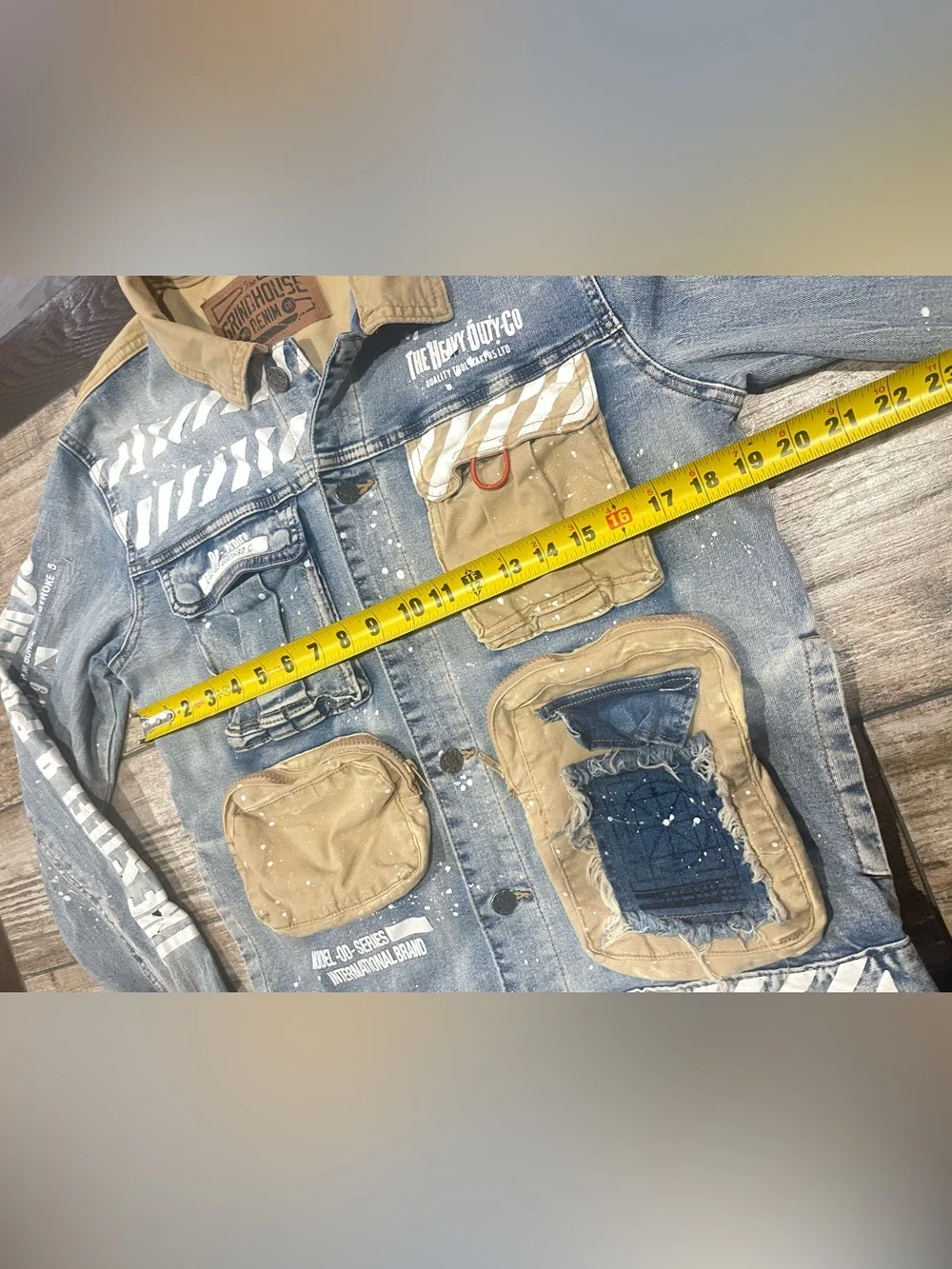 UTILITY PATCHWORK DENIM Casual JACKET Men’s Size M